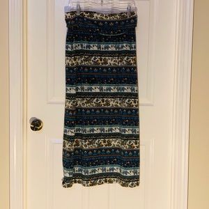 Maxi Skirt With Elephant Print